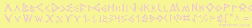 DragonOrder Font – Pink Fonts on Yellow Background