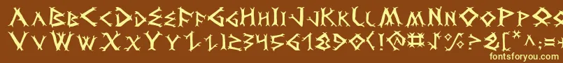 DragonOrder Font – Yellow Fonts on Brown Background