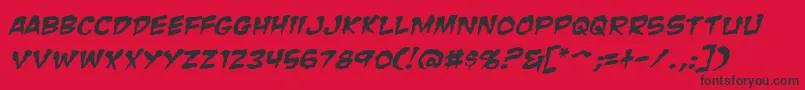 ZombieGutsSquishedItalic Font – Black Fonts on Red Background