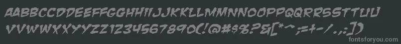 ZombieGutsSquishedItalic Font – Gray Fonts on Black Background