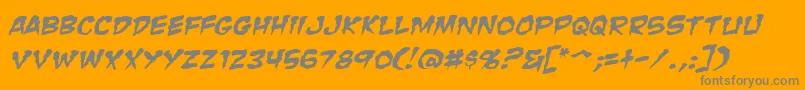 ZombieGutsSquishedItalic Font – Gray Fonts on Orange Background