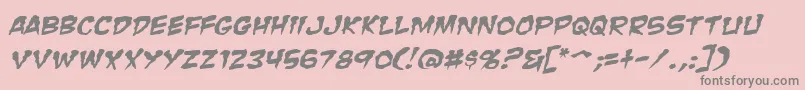 ZombieGutsSquishedItalic Font – Gray Fonts on Pink Background