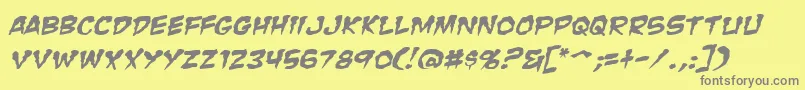 ZombieGutsSquishedItalic Font – Gray Fonts on Yellow Background