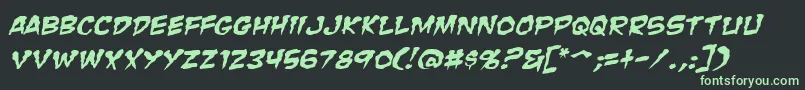 ZombieGutsSquishedItalic Font – Green Fonts on Black Background