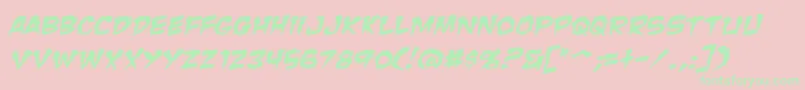 ZombieGutsSquishedItalic Font – Green Fonts on Pink Background