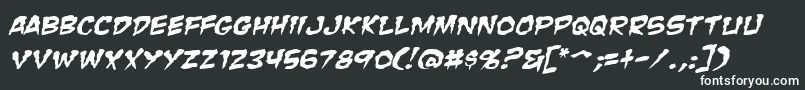 ZombieGutsSquishedItalic Font – White Fonts on Black Background