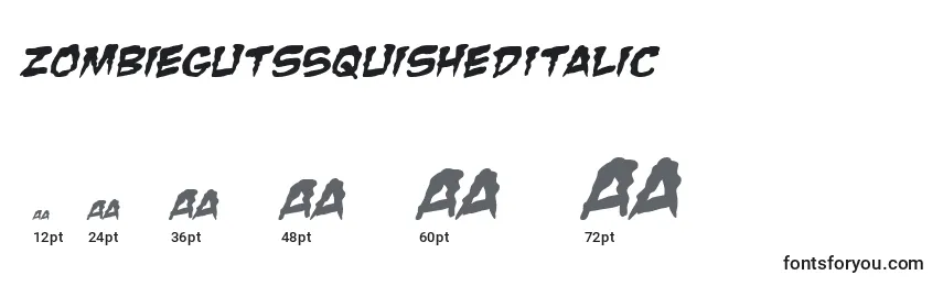 ZombieGutsSquishedItalic Font Sizes