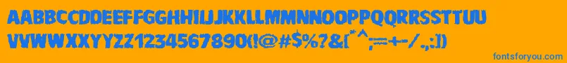 VtcbadnauseaRegular-fontti – siniset fontit oranssilla taustalla