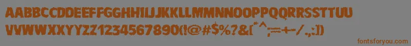 Więcej informacji o czcionce VtcbadnauseaRegular Czcionka VtcbadnauseaRegular – brązowe czcionki na szarym tle