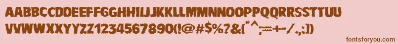 VtcbadnauseaRegular-Schriftart – Braune Schriften auf rosa Hintergrund