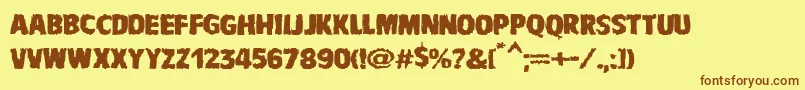 Fonte VtcbadnauseaRegular – fontes marrons em um fundo amarelo