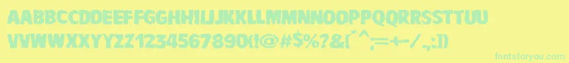 Fonte VtcbadnauseaRegular – fontes verdes em um fundo amarelo