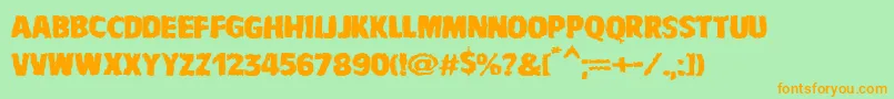 Fonte VtcbadnauseaRegular – fontes laranjas em um fundo verde