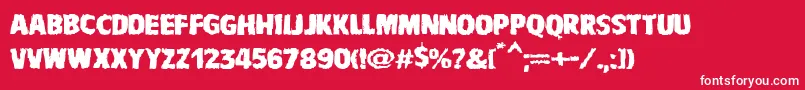 VtcbadnauseaRegular Font – White Fonts on Red Background