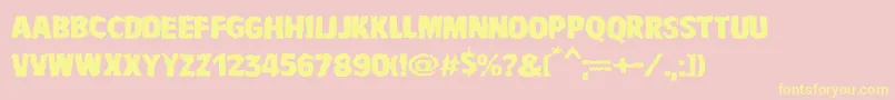 VtcbadnauseaRegular-Schriftart – Gelbe Schriften auf rosa Hintergrund