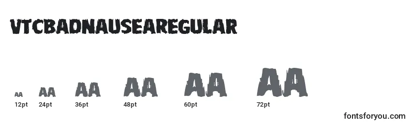 Размеры шрифта VtcbadnauseaRegular