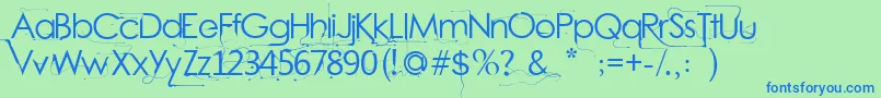 Подробнее о шрифте BrightYoungThings Шрифт BrightYoungThings – синие шрифты на зелёном фоне