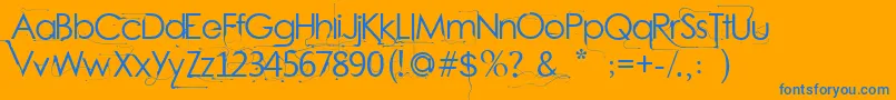 Подробнее о шрифте BrightYoungThings Шрифт BrightYoungThings – синие шрифты на оранжевом фоне