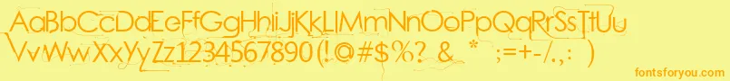 BrightYoungThings Font – Orange Fonts on Yellow Background