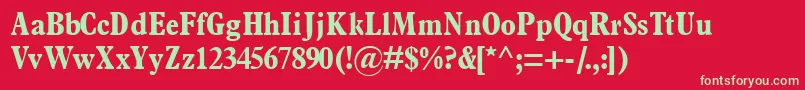 Terminusblackcondssk Font – Green Fonts on Red Background