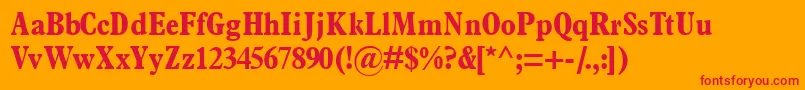 Terminusblackcondssk Font – Red Fonts on Orange Background