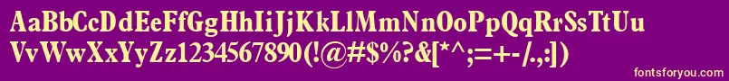 Terminusblackcondssk Font – Yellow Fonts on Purple Background