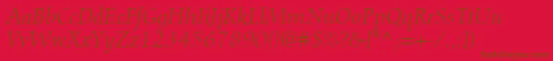 DiotimaLtItalic Font – Brown Fonts on Red Background