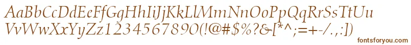 DiotimaLtItalic Font – Brown Fonts on White Background