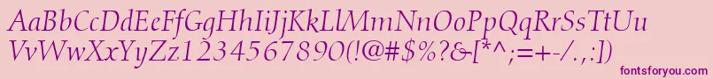 DiotimaLtItalic Font – Purple Fonts on Pink Background