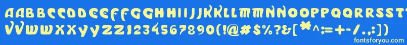 Moderno ffy Font – Yellow Fonts on Blue Background