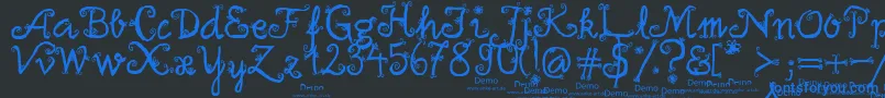 FirlefanzDemo Font – Blue Fonts on Black Background
