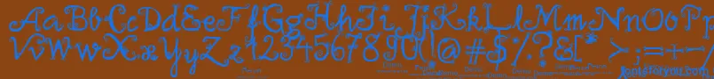 FirlefanzDemo Font – Blue Fonts on Brown Background
