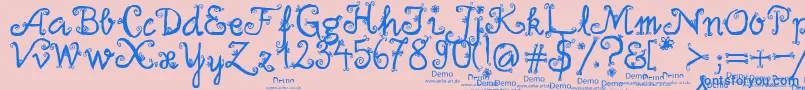 FirlefanzDemo Font – Blue Fonts on Pink Background