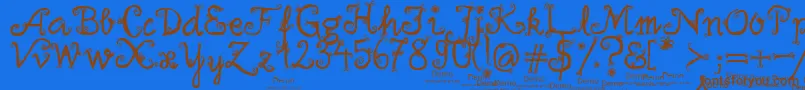 FirlefanzDemo Font – Brown Fonts on Blue Background