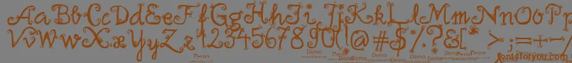 FirlefanzDemo Font – Brown Fonts on Gray Background