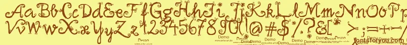 FirlefanzDemo Font – Brown Fonts on Yellow Background