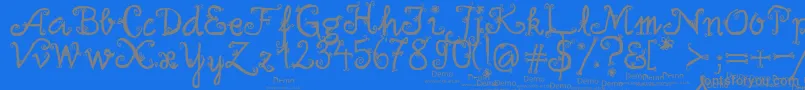 FirlefanzDemo Font – Gray Fonts on Blue Background