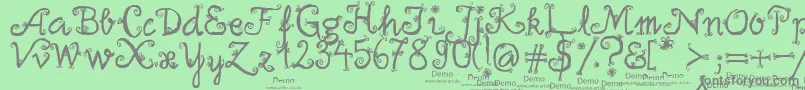 FirlefanzDemo Font – Gray Fonts on Green Background