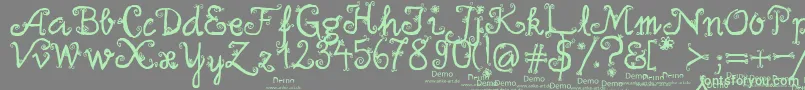 FirlefanzDemo Font – Green Fonts on Gray Background