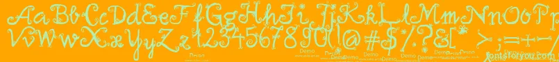 FirlefanzDemo Font – Green Fonts on Orange Background