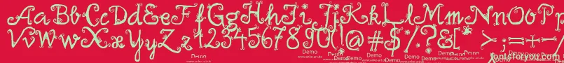 FirlefanzDemo Font – Green Fonts on Red Background