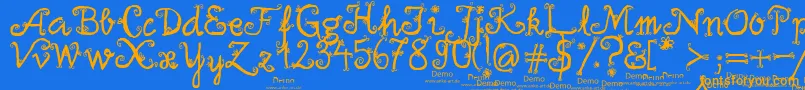 FirlefanzDemo Font – Orange Fonts on Blue Background