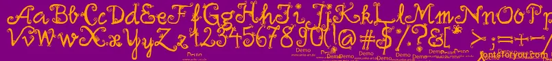 FirlefanzDemo Font – Orange Fonts on Purple Background