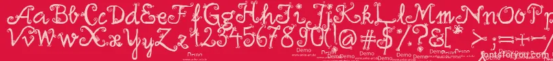 FirlefanzDemo Font – Pink Fonts on Red Background