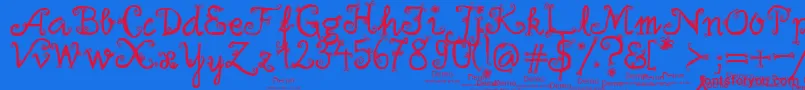 FirlefanzDemo Font – Red Fonts on Blue Background