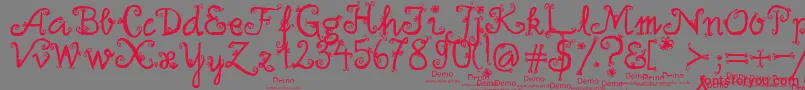 FirlefanzDemo Font – Red Fonts on Gray Background
