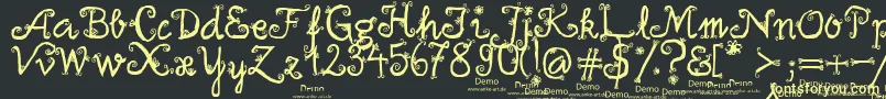 FirlefanzDemo Font – Yellow Fonts on Black Background