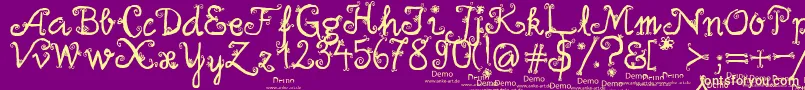 FirlefanzDemo Font – Yellow Fonts on Purple Background
