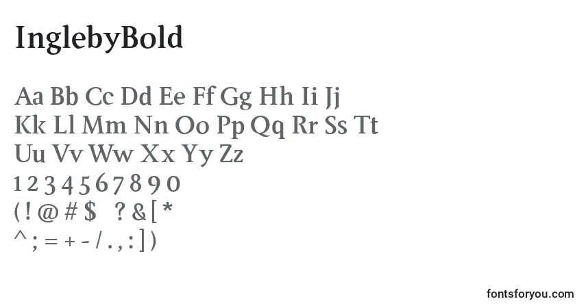 Czcionka InglebyBold – alfabet, cyfry, specjalne znaki