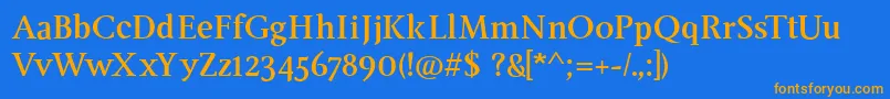 InglebyBold Font – Orange Fonts on Blue Background